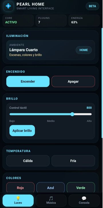 Control de luces de PEARL HOME