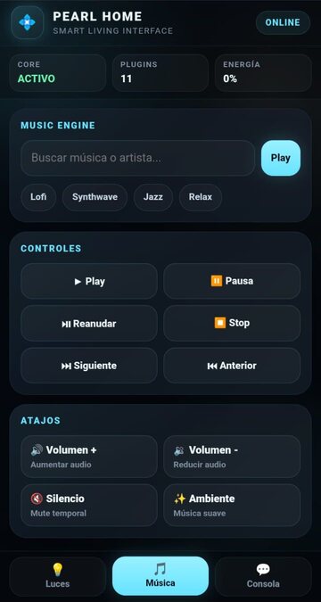 Control de música de PEARL HOME